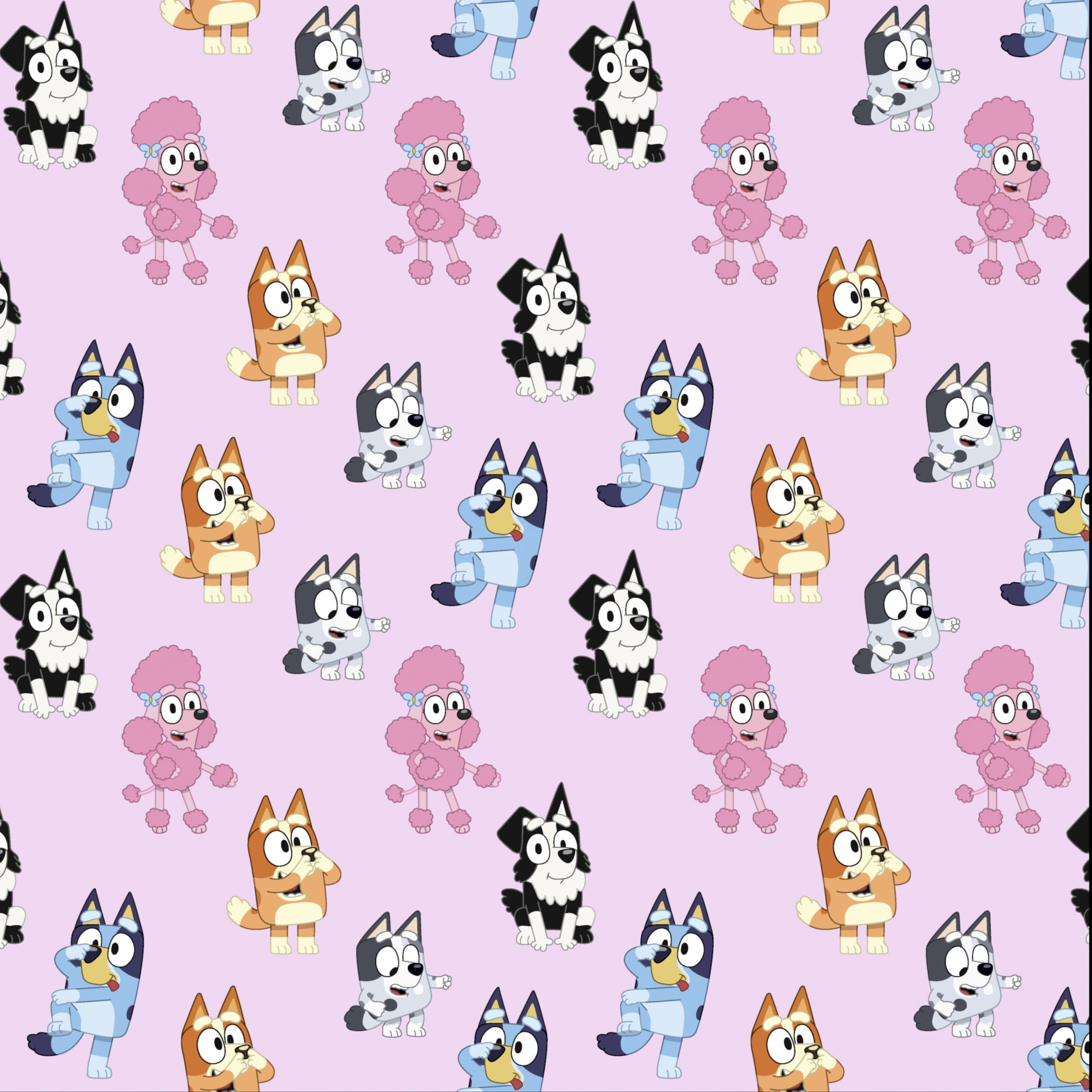 Springs Creative Lavender Bluey Character Toss Fat Quarter Fabric