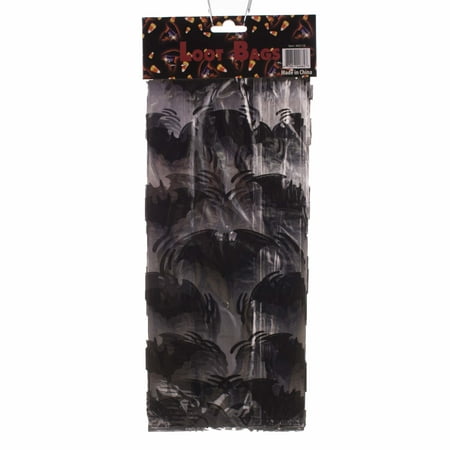 Bat Loot Prize Halloween Candy Cellophane 11" x 3" Favor Bags, Black, 25 CT