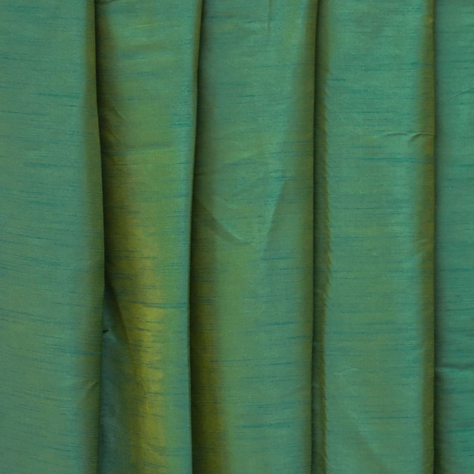Fabric Mart Direct Aqua And Yellow Faux Silk Fabric By The Yard, 42 inches or 107 cm width, 1 Yard Blue Silk Fabric, Slubbed Faux Silk, Bridal Dress Silk Fabric, Wholesale Art Silk Fabric