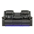 thumbnail image 2 of Challenger Modern LED Recliner Sofa made with wood and metal frame in Gray, 2 of 7