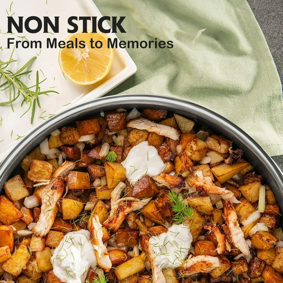 Hybrid Non Stick Saute Pan, 6.5 Quart Deep Frying Pan with Lid, PFOA Cookware, Dishwasher and Oven Safe