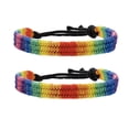 thumbnail image 1 of Xiao Hua Pulsera de la amistad de arcoíris tejida a mano (2 unidades), color negro, ajustable, 1 of 5