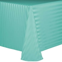 Ultimate Textile (3 Pack) Satin-Stripe 54 x 96-Inch Oval Tablecloth - for Home Dining Tables, Caribbean Blue