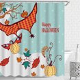 thumbnail image 1 of Whimsical Halloween Shower Curtain with Bats, Pumpkins & Stars - Festive Decor, 1 of 5