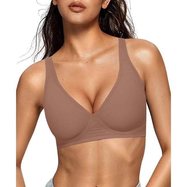 Café Bra OEAK Deep V inalámbrico para mujer, cómodo, para flexiones