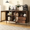 thumbnail image 3 of Noble House 51" Country Sideboard with Rattan Doors, Magnetic Closure & Adjustable Shelves, Sturdy Versatile Storage, 3 of 9