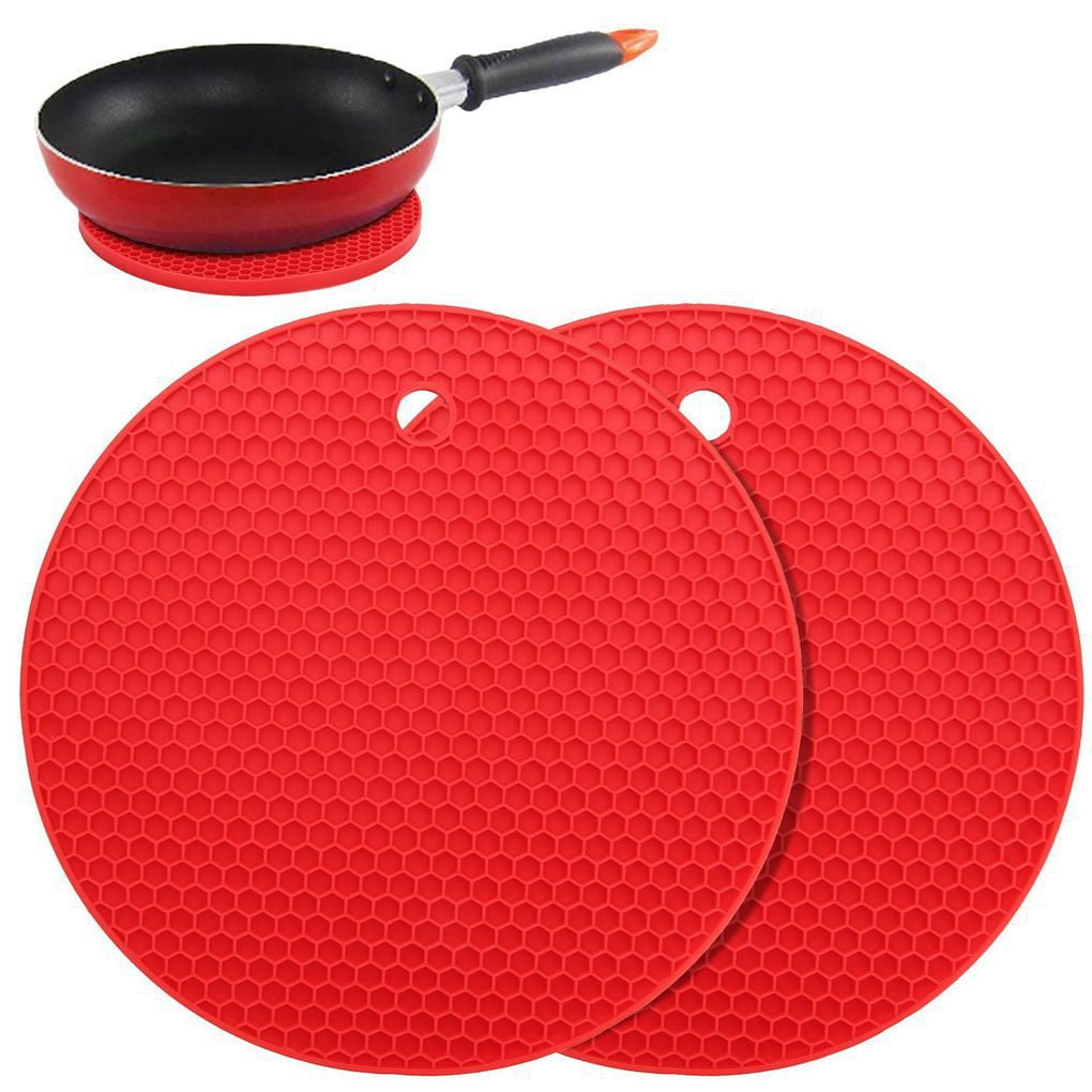 2pcs Silicone Pot Holders Multipurpose Round Pot Holders Trivets Jar