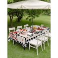 thumbnail image 3 of Outdoor Tablecloth with Umbrella Hole and Zipper, Valentine's Day Rectangle Table Cloth 54x80 Inch Waterproof Tablecloth, Love Heart Roses Black White Plaid Romantic Rustic Picnic Table Cover, 3 of 7