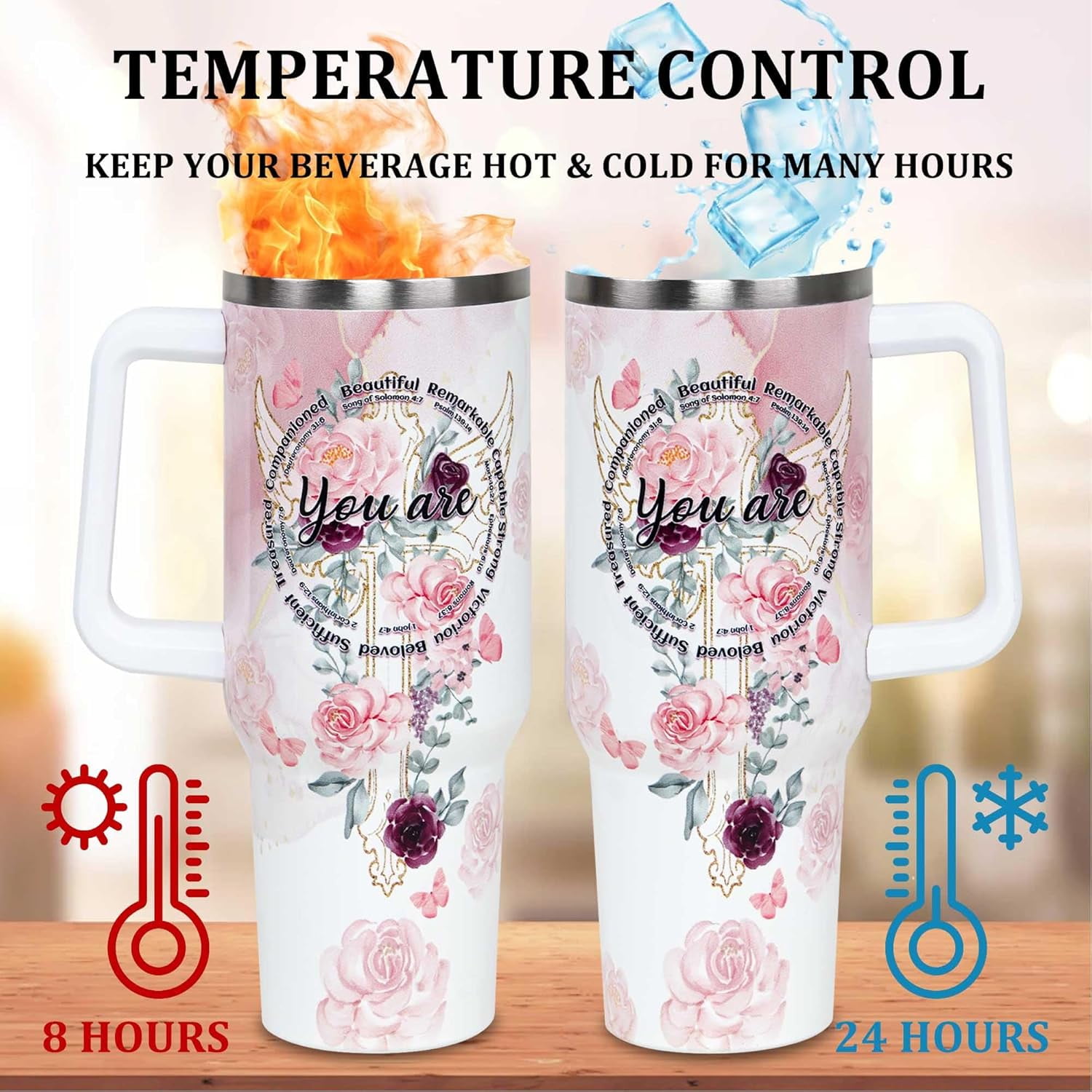 Christian Gifts For Women, Mothers Day Gifts for Women, 40 OZ Christian Tumbler Cup, Birthday, Christmas, Religious, Inspirational, Thank You Coworker, Friends Gifts Idea - You Are Tumbler