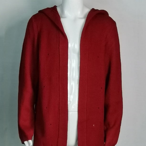 Suéter de cuello alto con capucha de color sólido para hombre, cárdigan de estilo europeo y americano para otoño e invierno, suéter para hombre