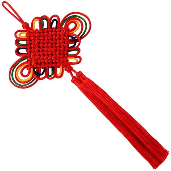 Jiibva Chinese New Year Tassel Knot Traditional Red Lucky Oriental Pendant Ornaments Spring Festival Hanging Home Decor