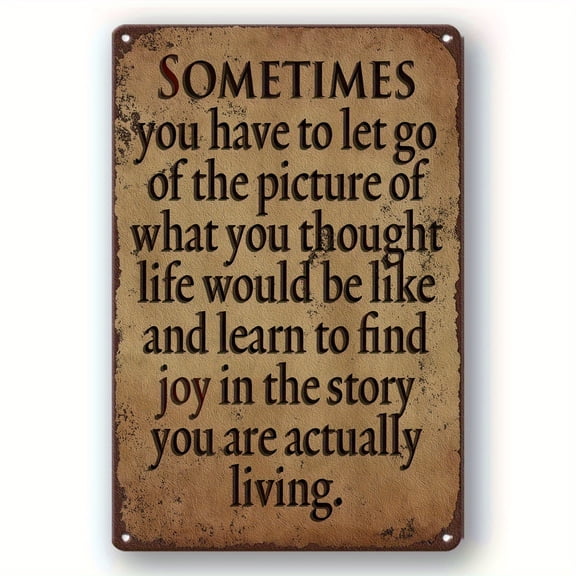 Find Joy in Your Story Sign Aluminum 8x12 Inch Inspirational Quote Living Room Office Bedroom Vintage Metal Wall Art