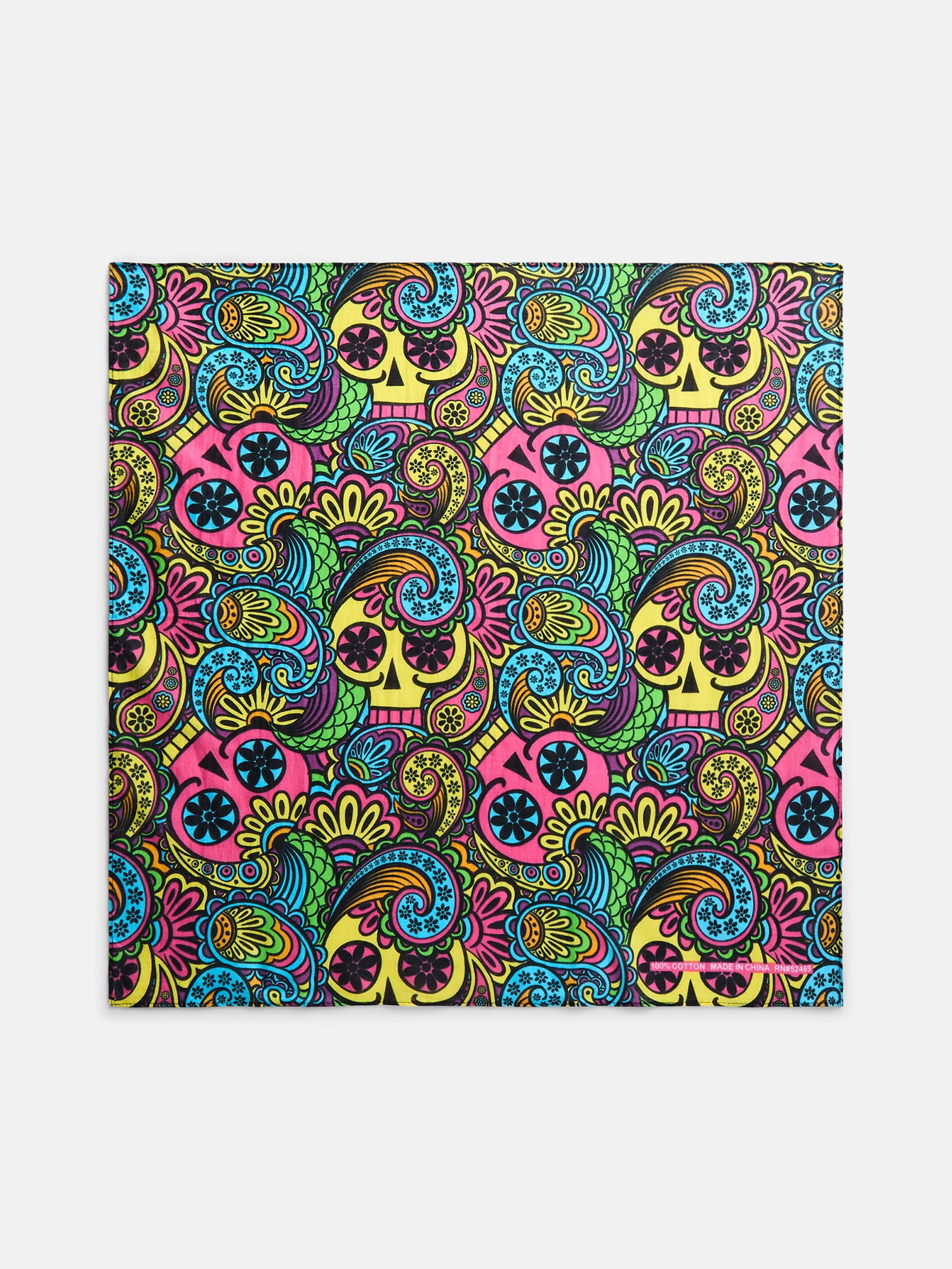 Way To Celebrate Halloween Women's Day of the Skulls Bandana, One Size, Black/Multi