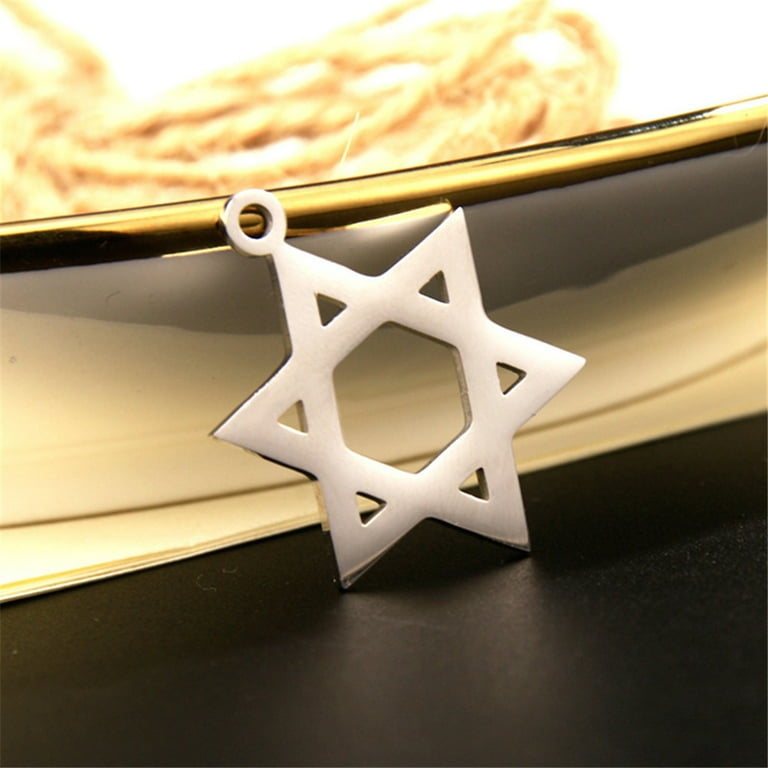 Silver Star of David Necklace Jewish Six-Pointed Star