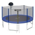 thumbnail image 3 of Topbuy 15 Feet Trampoline Combo Bounce Jump Safety Enclosure Net With Basketball Hoop Ladder, 3 of 10