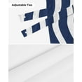 thumbnail image 7 of Fsddascl Navy Blue Moire Tie Up Valance Curtains for Windows, Kitchen Curtains Window Treatments, Water Ripple Stripe Farmhouse Short Window Shades Valances for Bedroom Bathroom Cafe 42"x18", 7 of 7