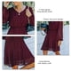 thumbnail image 1 of Vestido de manga larga con cuello en V tul estilo línea A elegante mujer Casual vestido de manga larga puño elástico para dama para vacaciones para Club ANGGREK Otros, 1 of 6