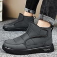 thumbnail image 5 of AUDeals Men’s Winter Snow Boots Wide Toe Slip On Fur Lined Waterproof Anti Slip Lightweight Hiking Ankle Boots (Grey, 8), 5 of 9