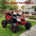thumbnail image 6 of 24V 400W Kids Ride on Car UTV W/Remote Control, Powered Ride on Toys with 4 Wheels Suspension, 3 Speed, Music for Kids Age 3+, Red, 6 of 9