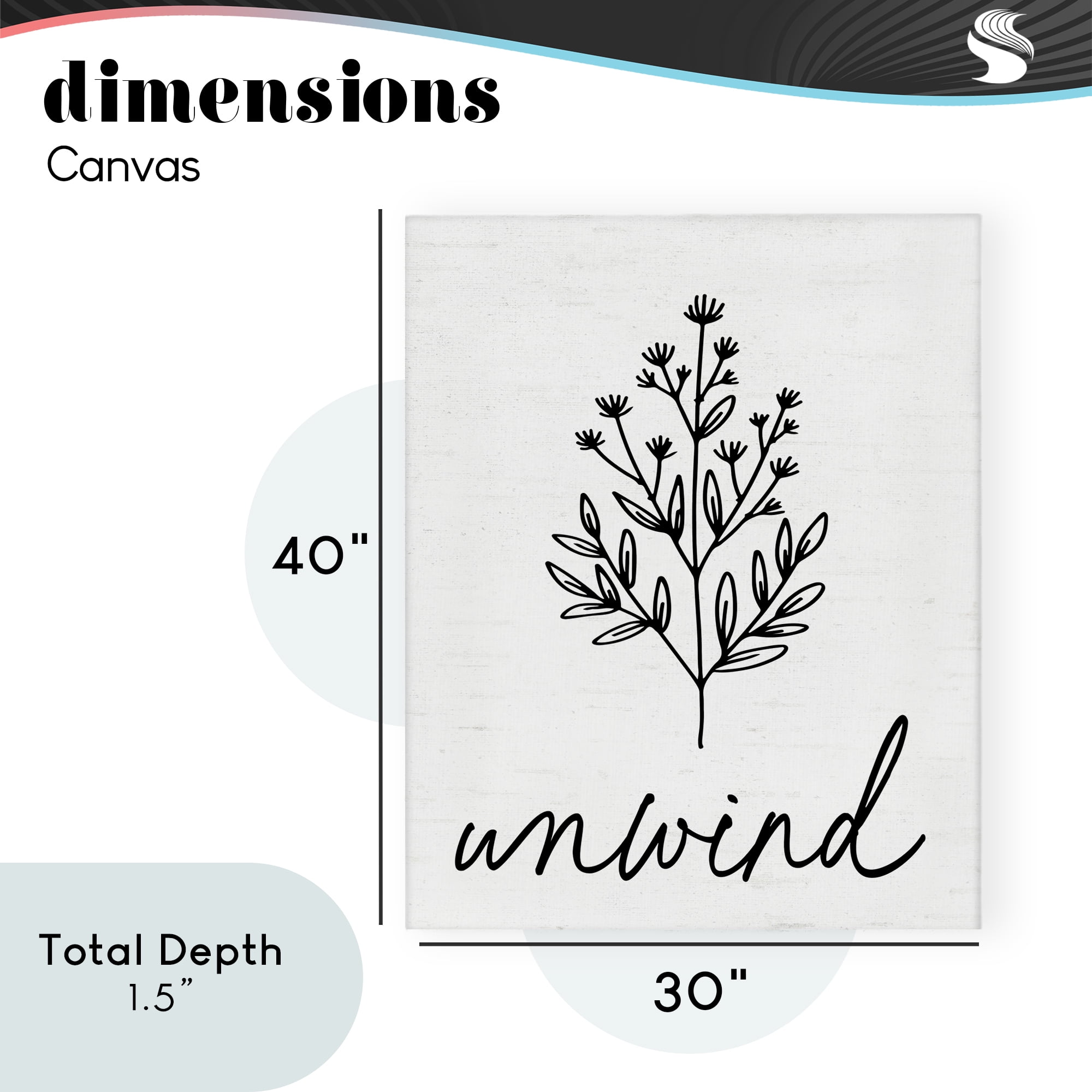 Bathroom Herb Unwind Canvas Wall Art, design by Lettered and Lined