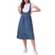 thumbnail image 1 of Vestido con tirantes INSPIRE CHIC para mujer, vestido midi de mezclilla con botones en la parte delantera y cuello en U, con bolsillos, talla XS, color azul, 1 of 6