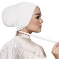 thumbnail image 3 of Guardurnaity Sombrero de bufanda para mujer, hiyab islámico, gorros con cordón elástico con cierre de corbata, accesorio de moda para exteriores Sombreros, 3 of 6