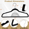 thumbnail image 4 of SuperDeal 100 Pack Velvet Clothes Hangers Non-Slip Slim Hangers Non-Slip Adult Suit Shirts Hangers 360° Swivel Hook, Black, 4 of 20