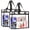 Black, variant on 2 Pack TIFOR Approved Clear Tote Bags, 12x6x12 Large Plastic Beach Bags with Handles
