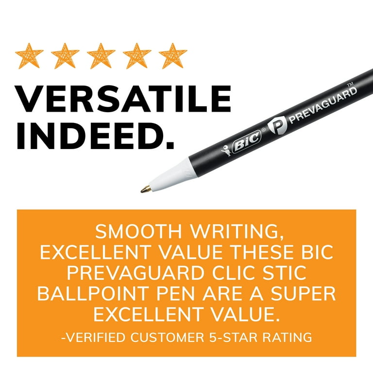 ●Ballaz Clicc BIC PrevaGuard Clic Stic Ballpoint Pens, Medium Point (1.0mm