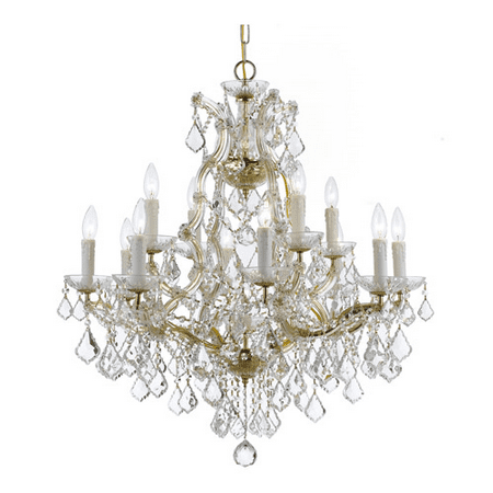 

World of Lighting WL48472 Chandeliers Gold Glass Elizabeth Gold