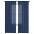 thumbnail image 2 of Sheer Curtains 84 Inches Long, Modern Pure Navy Blue Light Filtering Window Curtains for Living Room/Bedroom, Navy Blue Rod Pocket Voile Sheer Curtain Drapes, 52"W x 84"L, 2 Panels, 2 of 9