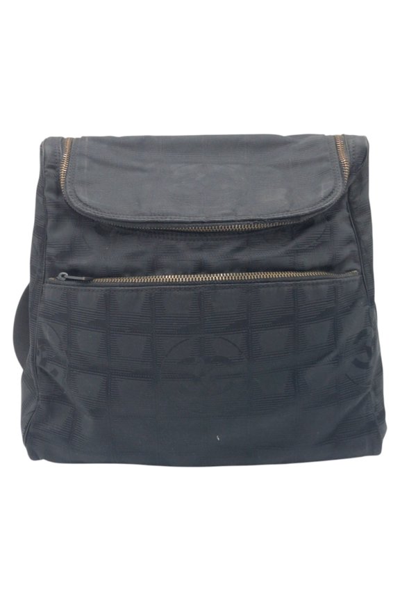 Pre-Owned CHANEL New Travel Line Coco Mark Black Nylon Backpack for Women