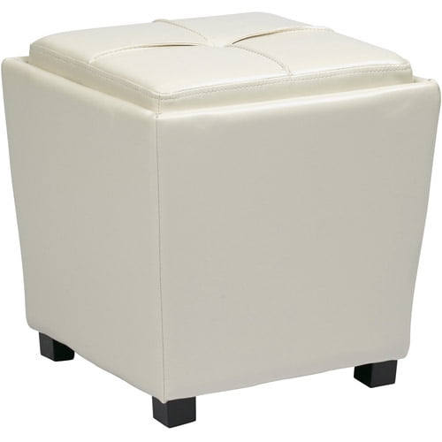 Vinyl Storage Ottoman, Multiple Colors