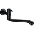 thumbnail image 1 of Wall-Mounted Single Cold Water Faucet in Black for Bathroom Sinks, Mop Pools, with Extended Rotation Function(12.2inch), 1 of 8