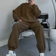 thumbnail image 6 of Npasoilc Sweatsuits For Women 2 Piece Outfits Sweatsuit Set Pullover Sweatshirts And Wide Leg Pants Lounge Tracksuits Baggy Fall Outfits Comfortable Jogger Sweatpants, 6 of 6