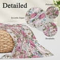 thumbnail image 2 of Light Pink Spring Floral Pillow Covers, Linen Long Throw Pillow Case, Vintage Summer Botanical Holiday Pillow Protector Decorative Cushion Cover for Living Room/Bedroom 16" x 24", 2 of 8