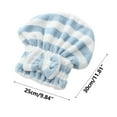 thumbnail image 3 of Viflosae Coral Velvet Bow Tie Hair Dryer Cap Microfiber Absorbent Quick Drying Head Wrap Towel Drying Towel Striped Princess Shower Cap Cheap Stuff Gifts Under 5 Dollar Items, 3 of 6