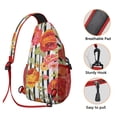 thumbnail image 2 of Watercolor Flower Pattern Sling Bag for Travel, Lightweight Artistic Floral Crossbody Shoulder Backpack for Spring and Summer, 2 of 6
