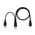 thumbnail image 2 of PVC Outer 50cm USB Cable, Micro-B Cable, Micro-B Male Y-cable USB HUB Mobile Hard Disk Standard USB3.0 Male Micro USB 3.0 Male Mobile Hard Drive Mobile Phone, 2 of 6