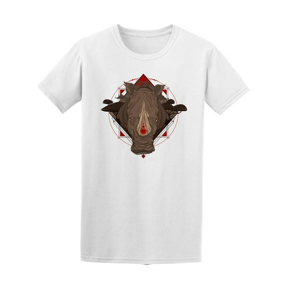 Rhino With Sacred Geometry T-Shirt Men -Image by Shutterstock, Male XX-Large