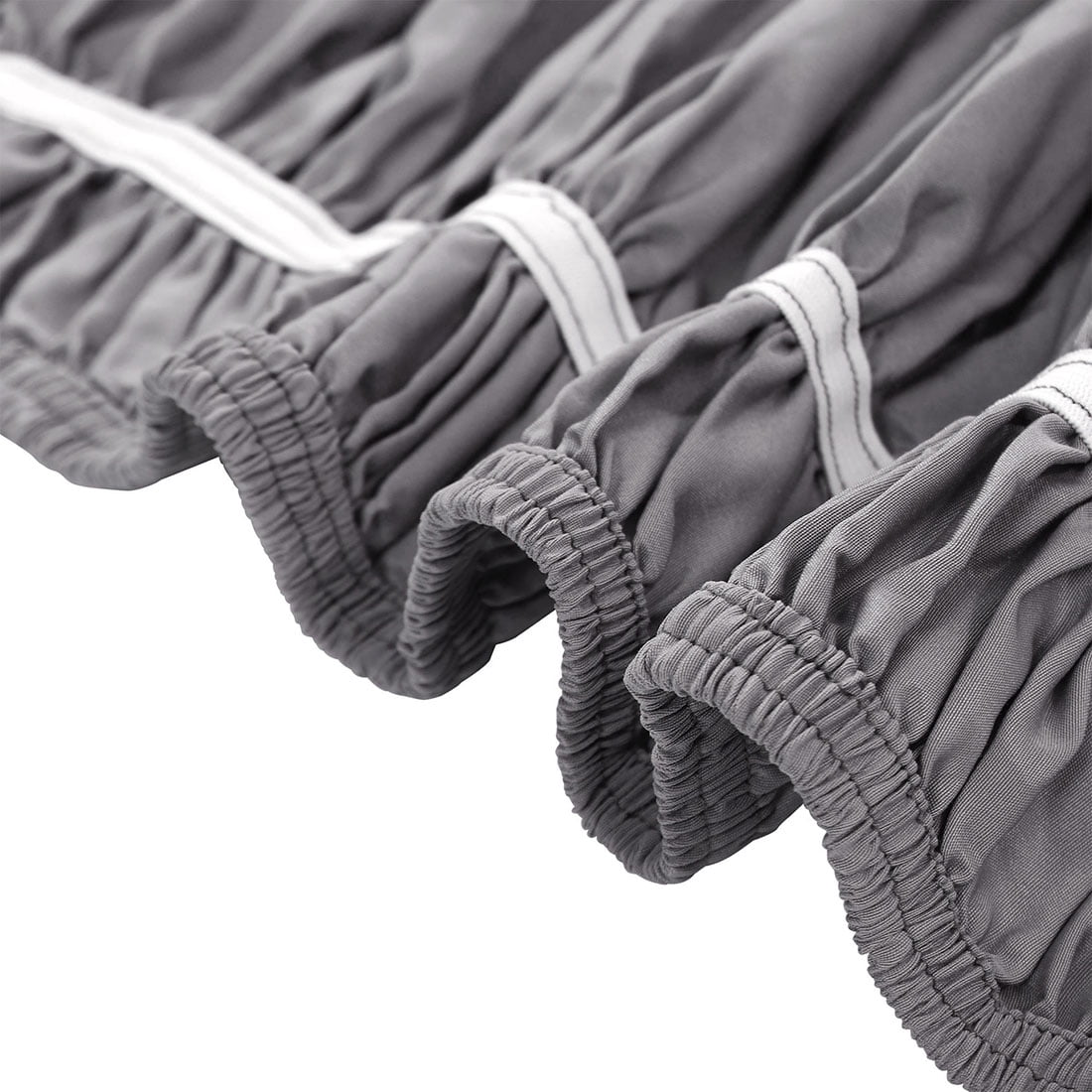 Unique Bargains Elastic Dust Ruffled Bed Skirt with 15" Drop Queen Gray