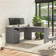 thumbnail image 2 of Cabot 60W L Shaped Computer Desk with Drawers in Modern Gray - Engineered Wood, 2 of 6