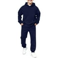 thumbnail image 5 of UACY Kids Tracksuit Outfits 2 Piece Boys Girls Sweatsuit Hooded Sweatshirt and Joggers Sweatpants Athletic Clothing Set with Pocket (Navy, 11-12 Years), 5 of 6