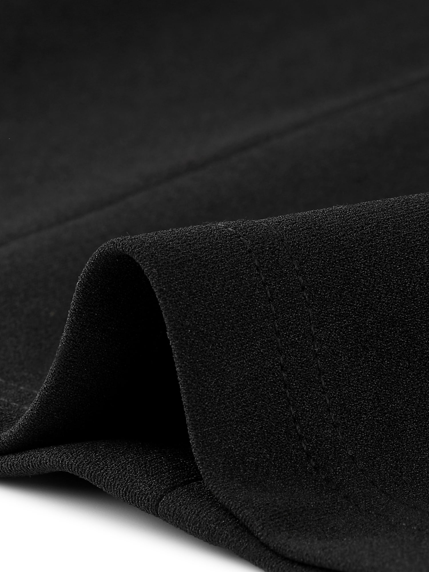 Unique Bargains Women's Elegant Boat Neck 3/4 Sleeves Midi Split Sheath Dress L Black