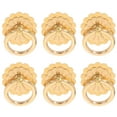 thumbnail image 5 of LOLIPPYY 6pcs Vintage Style Brass Ring Pulls Round Cabinet Knobs Drawer Handles for Dresser Kitchen Cupboard Closet Door Furniture Hardware Golden, 5 of 7