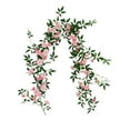 thumbnail image 2 of Pink Flower Garlands,5.7fT Artificial Silk Wild Roses Vine Leaves Hanging Flowers,Rose Vine Wall Hanging for Wall Decoration Basket Trellis Wedding Home, 2 of 5