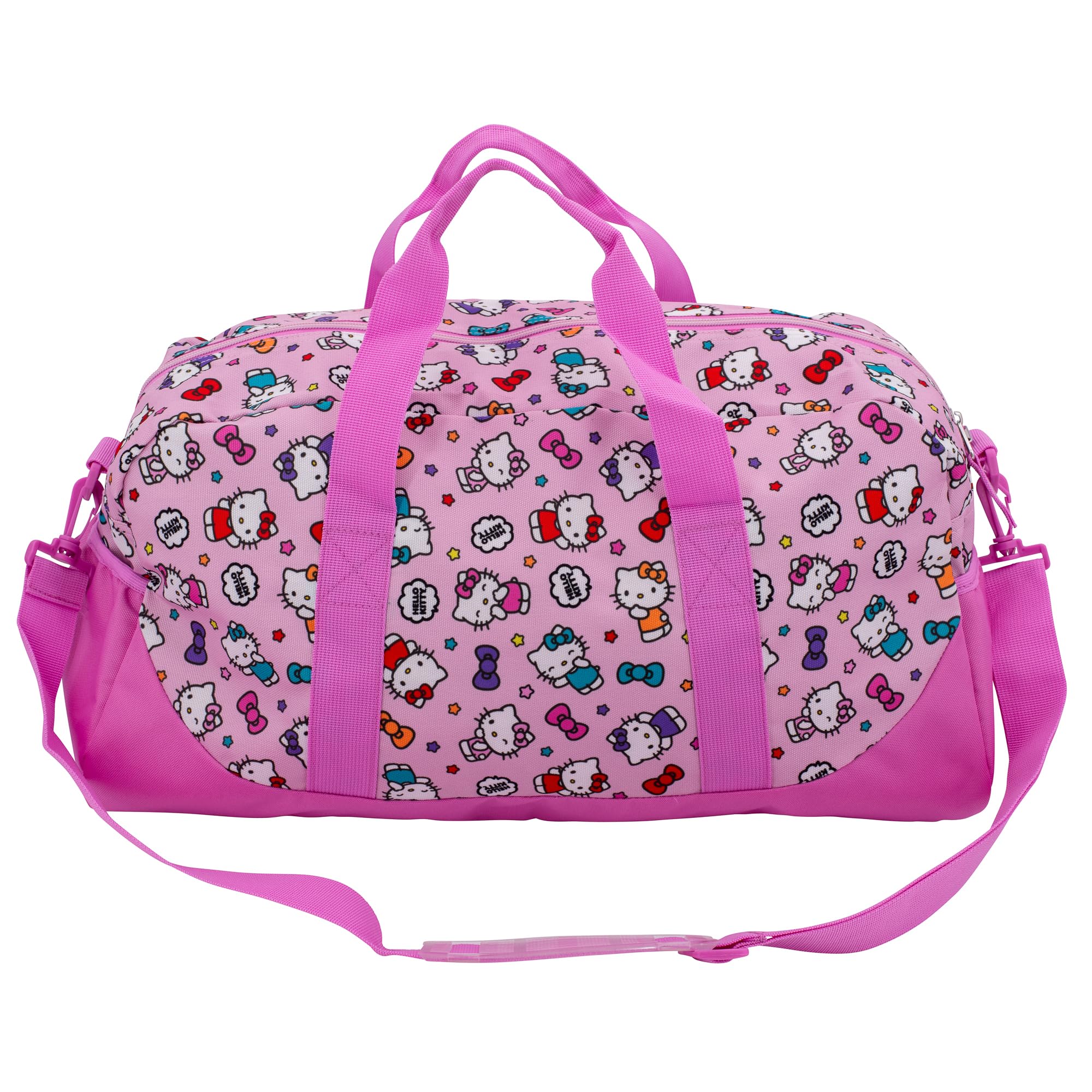 Hello Kitty Duffle Bag, 16” Travel Sleepover Bag for Girls, Weekender Bag, Pink Dance Bag