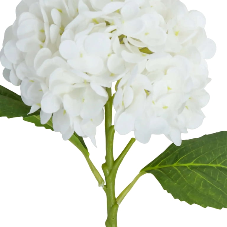 My Texas House Faux Hydrangea Stem, White, 17.75