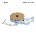 thumbnail image 2 of 1 Inch 10 Yard Satin Double Ruffle Edge Ribbon Sky Blue Solid Color for Hair Bows Sewing Gift, 2 of 6