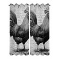 thumbnail image 2 of nqOlkjepod Outdoor Curtains for Patio Waterproof, Grey Retro Rooster Outdoor Privacy Panels Grommet, Farmhouse Vintage Country Animal Blackout Outside Curtains for Porch/Cabana 54"x95", 2 Panels, 2 of 8